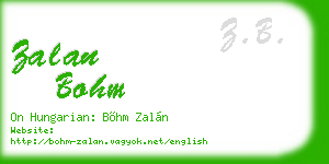 zalan bohm business card