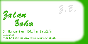 zalan bohm business card